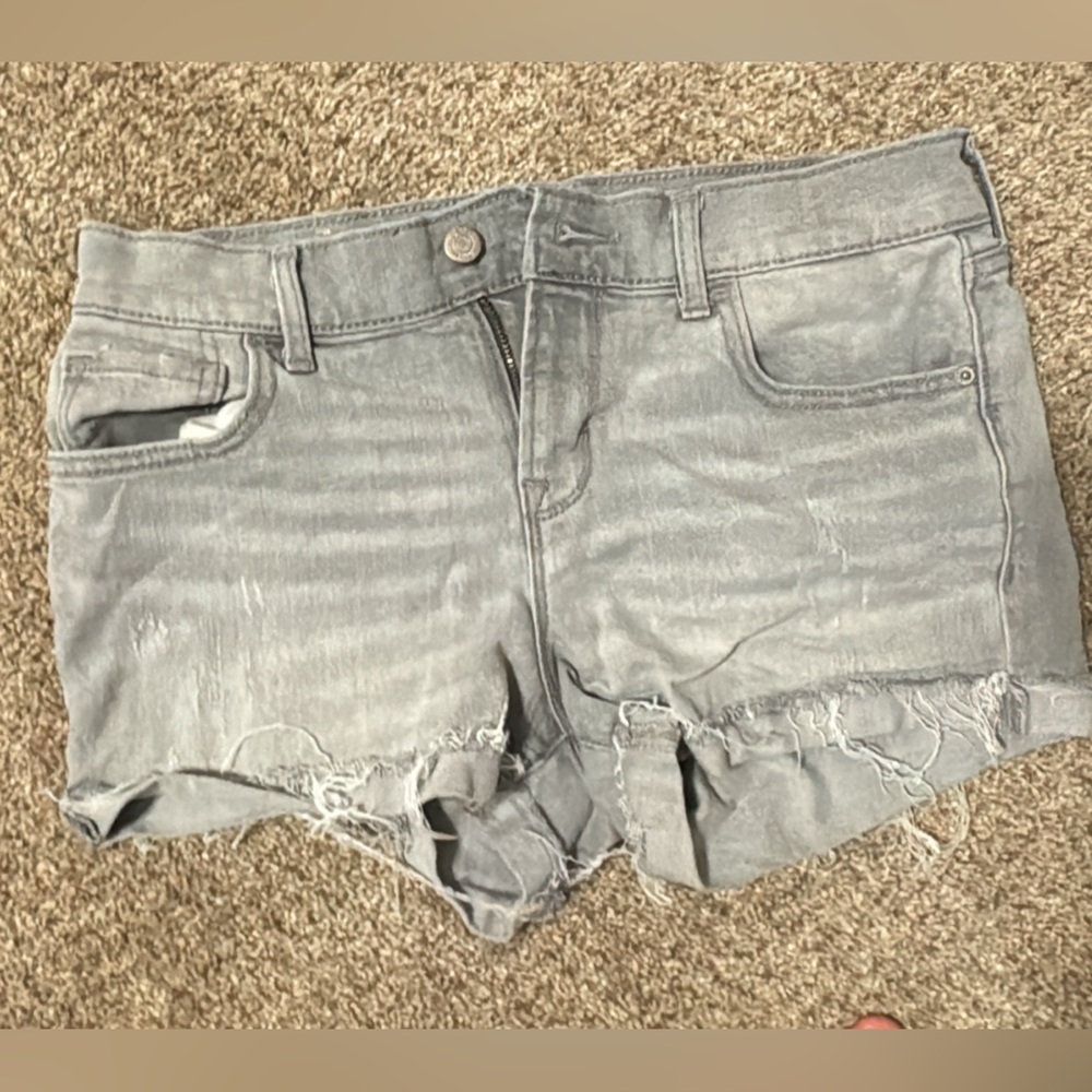 Grey denim shorts